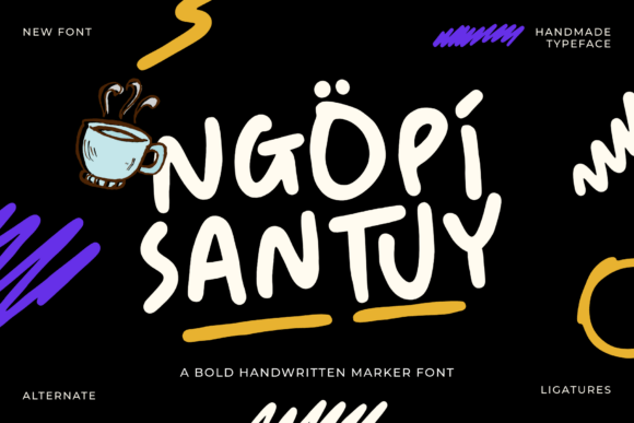 Ngopi Santuy Font for Business Branding
